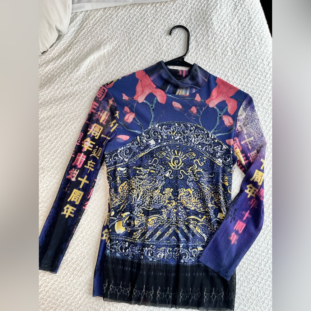Patterned Mesh Shirt